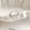 Anillo Zirconia Personalidad de Nicho Estilo Ins para Mujer, Anillo Versátil Minimalista para el Trabajo con Perlas, Anillo Ajustable para Dedo Índice