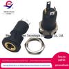 Soquete de áudio PJ-392A com parafuso 3,5 mm, soquete de fone de ouvido redondo de quatro níveis, bucha de cobre, suporte de fone de ouvido de 4 pinos banhado a ouro