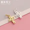 Prata S925 Acessórios para Joias DIY Pingente Cruz Inlaid Zircônia Material com Contas Acessórios para Pulseira Colar
