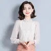 Blusa de Gasa de Manga Larga para Mujer 2026 Nueva Moda Holgada Elegante con Volantes de Lunares Camisa Elegante Blusa de Moda