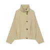 Roupas femininas europeias e americanas transfronteiriças, populares no AliExpress, jaqueta aviador casual da moda com gola alta