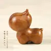 Adorable Lindo Hipopótamo Pequeño Sándalo Verde Adornos de Escritorio Pequeños Lindo Creativo Mini Madera Juguete Regalo de Cumpleaños