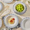 Conjunto Personalizado de Tigela e Prato Francês com Esmalte Sub-glacê Utensílios de Mesa para Casa Novo Estilo 2025 Conjunto Completo para Inauguração de Casa Alto Valor Estético