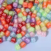 A-Z Cubos Transparentes 6*6 Letras Individuales Cuentas DIY Accesorios para Joyería Cuentas Inglesas de Colores Educativas para Niños Sueltas