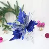 Flores Navideñas Artificiales de 26 cm Decoración de Boda Flores Artificiales Arreglo para Árbol de Navidad Guirnalda de Flores de Seda Navideñas Esquejes Flores Artificiales