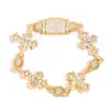 Cadena de Cuentas de Diamante Completo Europea y Americana Transfronteriza Joyería Retro Hip-Hop Mezclada con Zirconita Cúbica Cruz Pulsera para Hombre Personalización