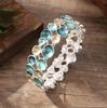 Pulsera elástica geométrica redonda de flor de esmalte de venta caliente transfronteriza, pulsera de pétalos versátil de moda para mujer