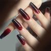 Pieza de uña prefabricada oscura degradada negra roja semiacabada para usar uña subcódigo parche de uña uña postiza mayoreo