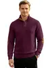 Moletom jacquard texturizado com gola alta e mangas compridas para homem, de cor bloco outono/inverno com patches nos cotovelos, estilo americano, para venda no eBay internacional.