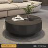 Mesa de Centro Italiana de Lujo Ligero con Tablero de Roca Simple Moderna para Sala de Estar Apartamento Pequeño Sentido Redonda para Hogar Mesa de Té Combinación Negra