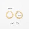 Brincos de Argola Geométricos Redondos Listrados Lisos Mais Vendidos na Amazon Cross-Border para Mulheres, Design em Ouro 18K, Brincos de Aço Titânio de Nicho