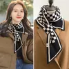 Bufanda de Punto Pied de Poule para Mujer, Calentador de Cuello Perezoso, Doble Cara, Nuevo Invierno 2023 Versátil Estilo Coreano Decorativo Elegante