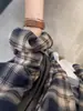 Camisa a Cuadros Retro Versátil Estilo Preppy Coreano para Mujer Primavera y Otoño Nuevo Diseño de Nicho Holgado Top Cepillado