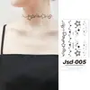 Nuevas pegatinas de tatuaje temporales negras individuales transfronterizas, pegatinas personalizadas para la cara, pegatinas para el brazo, pegatinas para la clavícula, pegatina de tatuaje