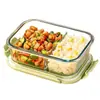 Caja de Almuerzo de Vidrio para Microondas Caja Sellada para Refrigerador con Sello de Tapa para Trabajo Estudiantes Caja de Conservación de Frescura de Alimentos