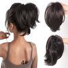 Comercio Exterior Peluca Europea y Americana para Mujer Coleta Pinza Rodete de Cabello Liso Bolso de Cabello Corto Desordenado Esponjoso Seda de Alta Temperatura Coleta