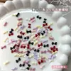 Decorações de Arte para Unhas Laço de Pérola Estilo Francês Cor Mista Laço de Resina 3D Preto e Branco Acessórios de Strass para Unhas DIY