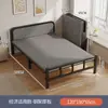 Cama individual plegable, portátil para uso doméstico, marco de hierro reforzado y engrosado, cama doble para dormitorio, cama de campaña simple para viviendas de alquiler