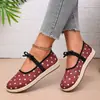 Zapatos planos de mujer de lunares con diseño Mary Jane de lazo, suela suave, versátiles zapatos bajos de primavera