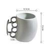 Caneca Cerâmica à Prova de Explosão Punho Caneca Boxe Cor Sólida Forma Irregular Resistente a Alta Temperatura Caneca Café Preto Dourado