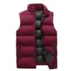 Tendencia Otoño Invierno Chaleco Cálido para Hombre Chaqueta Gruesa Holgada Casual para Hombre Chaleco Sencillo de Color Sólido para Hombre