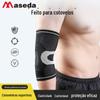 Fábrica de equipamentos de proteção Masida tricô plano cotoveleira fechamento automático pressão fitness cotoveleira de tricô absorvente de suor