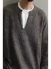 Suéter Cardigan Novo Primavera/Outono 2026 Retrô Americano Casual Estilo Preguiçoso Gola V Malha Outerwear Masculino Cor Sólida