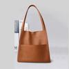 Bolso Tote de Piel Genuina para Mujer Modelo Nuevo 2026 Gran Capacidad Bolso de Oficina Piel de Vaca de Primera Capa Bolso Grande Moda Simple Bolso de Hombro