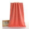 Fábrica de atacado de toalha de lã coral de tiras de doces, toalha quadrada simples, leve e absorvente de tiras verticais, toalha de rosto durável
