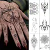 Adesivos de Tatuagem de Alta Qualidade Transfronteiriços com Designs de Sol, Lua, Lótus, Totem, Coroa, Borboleta, Coração e Florais para Braços, Cintura e Abdômen