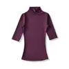Ap26019-26 Estilo Novo de Início de Primavera Estilo Puro Desejo Americano Tencel Gola Alta Manga Média Stretch Slim-Fit Camiseta Base