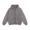 Casaco Suéter Cardigan Jaqueta com Zíper Estilo Americano Floco de Neve Frito Vintage Lavado Design com Capuz Transfronteiriço Roupa com Senso de Design Primavera e Outono