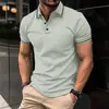 Ins europeos y americanos transfronterizo 2024 verano AliExpress Amazon Camiseta para hombre botón cuello acanalado polo deportivo