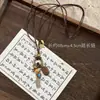 Novo Colar de Pena de Bronze Zen Chinês Estilo Étnico Boêmio Feminino Corrente Longa para Suéter Acessório