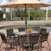 Juego de Mesa y Sillas de Café para Exteriores de Tres Piezas Balcón Exterior Patio Mesa y Sillas de Ocio al Aire Libre Silla Especial de Plástico con Respaldo para Mahjong