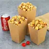 Caixa de papel Kraft para pipoca caixa de papel para frango arroz batatas fritas caixa de embalagem caixa de papel Kraft dobrável de grau alimentício descartável