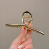 Clipe de metal feminino de alto padrão 2024 novo clipe de tubarão grande grampo de cabelo para coque na parte de trás da cabeça grampo de cabelo acessório de cabelo