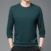 Camiseta de Manga Larga para Hombre 2024, Nueva Otoño/Invierno, Cuello Redondo, Casual, Moderna, Versátil, Camiseta Base