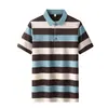 Camiseta Nueva de Verano 2024 Polo Ligero de Negocios Camisa Polo Rayada para Hombre de Alta Calidad Moda Casual Solapa