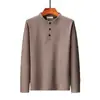 Camisa de otoño con cuello mao para hombre de mediana edad y ancianos, cuello semi-alto, camiseta interior, camiseta gruesa, top de camisa cálida de otoño, venta al por mayor