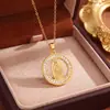 Colar Cruz Fronteiriça Amazon Virgem Maria Cobre Micro-Incustado Zircônia Acessórios de Colar Feminino Estilo Boêmio Corrente da Clavícula