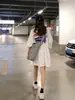 Camiseta Talla Grande Talla Grande Mujer Manga Corta 2024 Nuevo Verano Versátil Holgada Longitud Media Manga Media Falda Top Trendy Ins