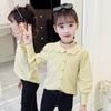 Camisas para Niñas 2026 Nueva Colección Primavera y Otoño Camisas a Cuadros de Manga Larga para Niños Mayores, Elegantes Blusas para Niñas con Cuello Camisero y Cuello de Muñeca