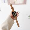 Pulseira de Couro Granulado para Relógio Compatível com Apple S10 S11 Samsung Huawei Gt6 Fit4 18 20 22mm