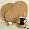 Esterilla Aislante Térmico Tejida de Paja y Lino Antiescarcha Antideslizante Silenciosa para Mesa de Comedor Esterilla para Jarrón, Bol, Plato Esterilla para Plato Salvamanteles Taza de Té