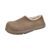 Sapatos Slip-On Integrados de Couro e Pele Estilo Birkenstock para Mulher Little Potato Modelo Novo 2025 Sapatos de Pele Inteira para Uso ao Ar Livre Sapatos de Algodão Quentes Inverno