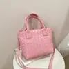 Bolsa de Tecido com Padrão de Comércio Exterior para Mulheres 2026 Nova Coleção Primavera Vintage Grande Capacidade Ombro Boston Bag Bolsa de Mão Estilosa
