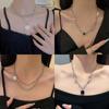 Collar de perlas vintage estilo ins para mujer, cadena de suéter de acero de titanio simple de nicho de alta gama, accesorios versátiles para chicas atractivas al por mayor