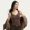 Colete Térmico Lyocell Quente e Hidratante Roupa Íntima Sem Costura Feminina Roupa de Baixo Fina Roupa Externa Base com Bojo 8002