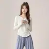 Conjunto de ropa deportiva para correr para mujer, nueva colección verano 2026, moderno y holgado top de manga larga para yoga y pantalones de ciclismo fitness para carreras matutinas
